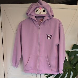 New Sanrio Kawaii Purple Hoodie with Cartoon Design